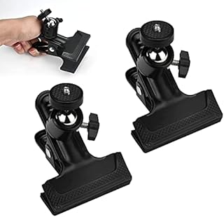 STCRERAG Tripod Camera Mount Clip Spring Tripod Flash Reflector Holder 2 PCS Multi-Function Camera Spring Clamp with 1/4" Screw Ball Head for Studio Backdrop Camera Light Stand SLR DSLR Camera