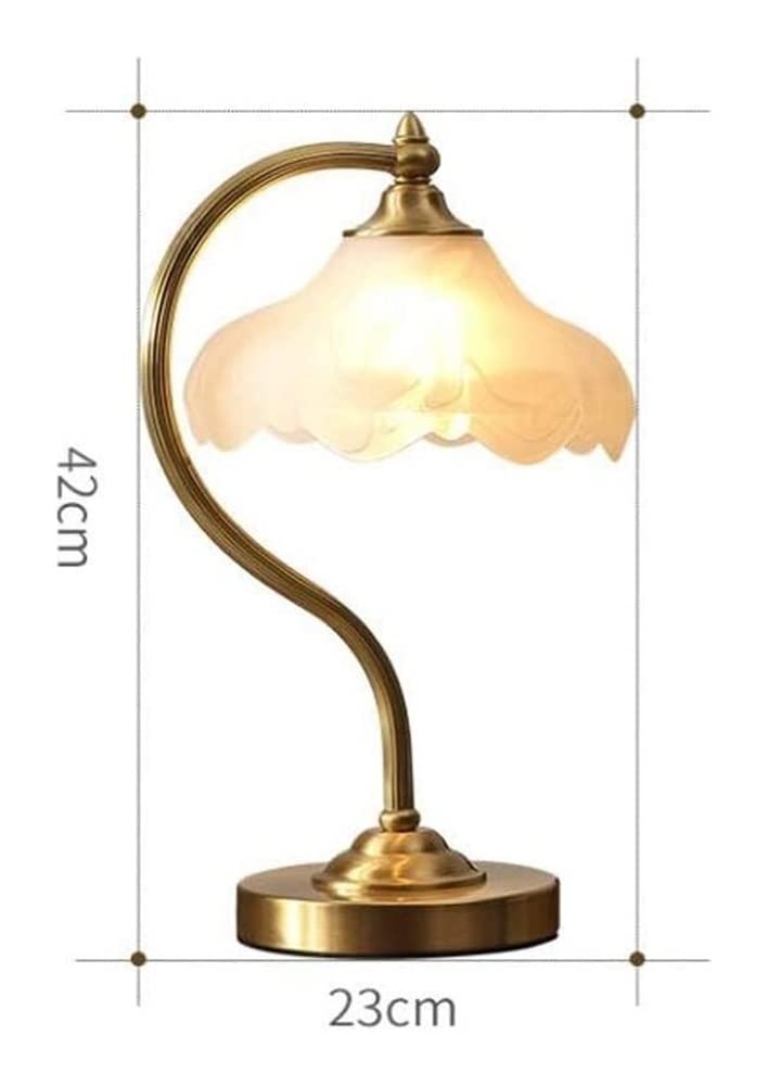 Nowoczesny w pełni miedziany szklany klosz lampa stołowa do sypialni salonu szafka nocna z gabinetem biurowym oprawy oświetleniowe