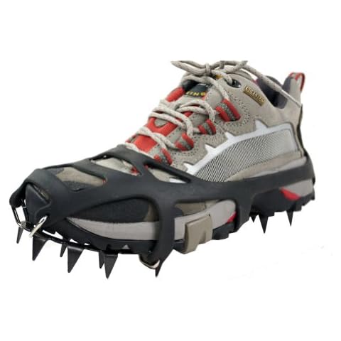 Yimidear Universal Ice Snow Ground Antiskid Crampons Skating Antiskid Snow Shoe Spikes Grips Cleats (Black, M) Cover