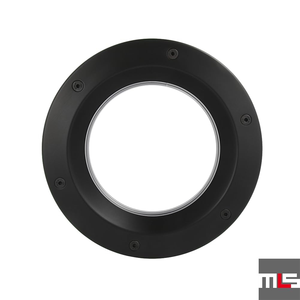 MLS Bullauge B6000 für Türen, Aluminium, 300 mm, Klares Glas, Schwarz | VSG-Sicherheitsglas, Passend für 40 mm Starke Türen, Beidseitig Sichtbare Befestigungsschrauben