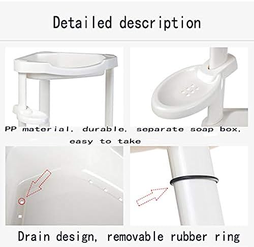 Estante de esquina de 3 niveles Baño Organizador plástico impermeable con agujeros de drenaje Espacio ahorrando espacio Estante de almacenamiento para ducha Cocina Encimera Triángulo Diseño Sostiene l