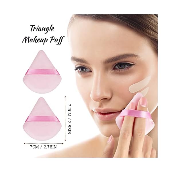 2 Pcs Triangle Makeup Powder Puff for Face Powder Soft Triangle Velour