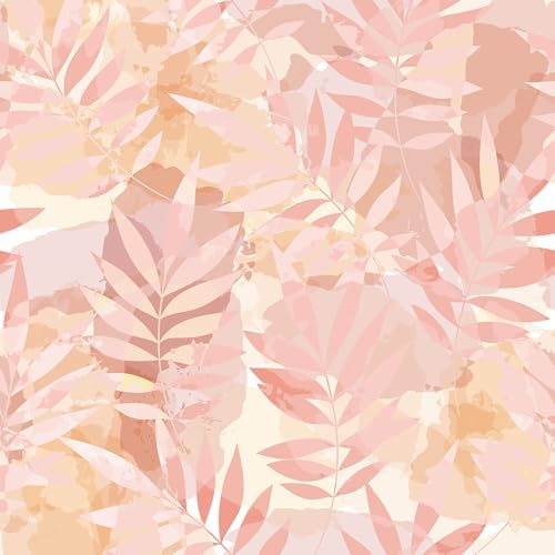 Boho Pink Tropical Plants Leaf...