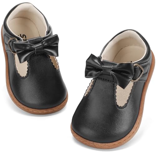 Toddler Girls Dress Shoes Mary Jane Flats School Uniform Black Toddler 7