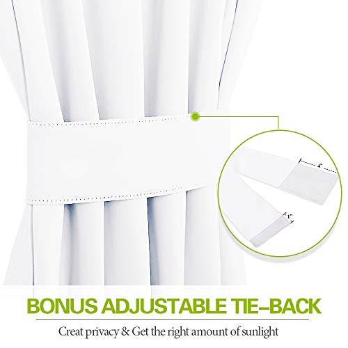 Pony Dance Door Curtain For Door Window - Privacy Room Darkening Door Shade, Thermal Insulated French Door Curtain With Tie Back Elegant Home Decoration, 1 Panel, 25 X 66 Inch, Pure White #TOP2