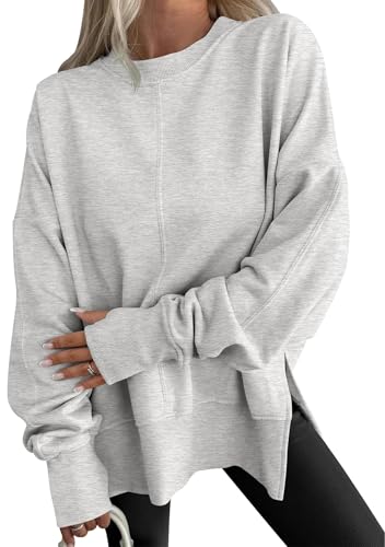 Sweatshirt grande taille femme col rond pull loose vêtements automne chaud