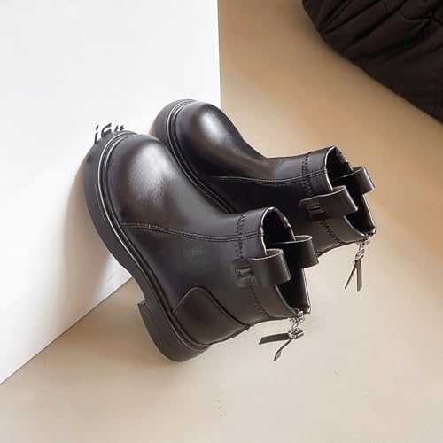 IWIHMIV Girls Riding Boots Kid Boots Toddler Girl Booties Kids Riding Boots Boys' Boots Girls Boys Ankle Boots Back Zipper Shoes4