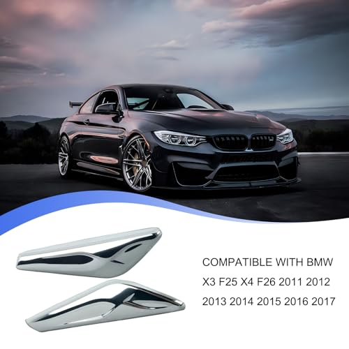 Image of Silver Car Fender Badge, Compatible with BMW X3 F25 X4 F26 2011-2017, ABS Plastic, OEM #51117338569 51117338570