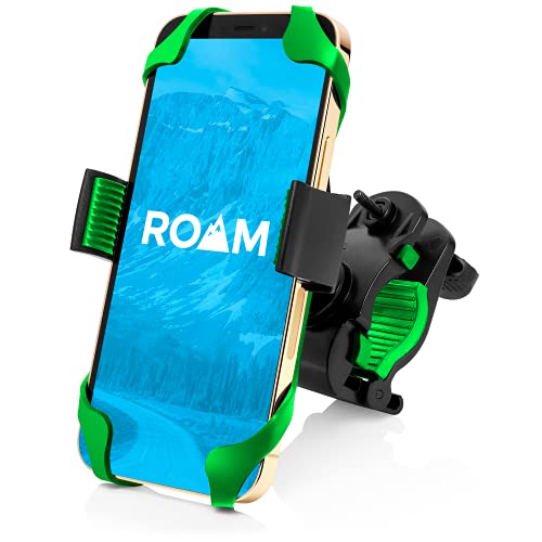 Roam Universal Bike Phone Mount for Motorcycle - Bike Handlebars, Adjustable - Green - Fits All iPhones, 12, 11, X, iPhone 8, 8 Plus, All Samsung Galaxy, S21, S20, S10, Holds Any Phone Up to 3.5
