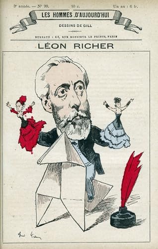Impression d'art Léon Richer André Gill pour un salon élégant ou un bureau d'époque