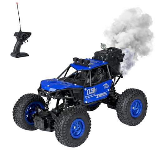 Image of Braintastic Rock Climbing RC Cart Off-Road Rock Crawler Truck Vehicle 2.4ghz 2wd 1: 20 Radio Remote Control Car Toys for Kids 5+ Years (Blue)