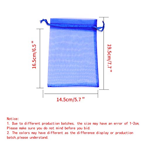 Image of Dealglad 100pcs Drawstring Organza Jewelry Candy Pouch Party Wedding Favor Gift Bags (6x8, Mixed Color)