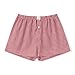 Yuemengxuan Y2k Plaid Shorts Baggy Boxer Shorts for Women Elastic Waist Casual Lounge Bottom Gingham Pajama Shorts Sleepwear (Red #I7E, L)
