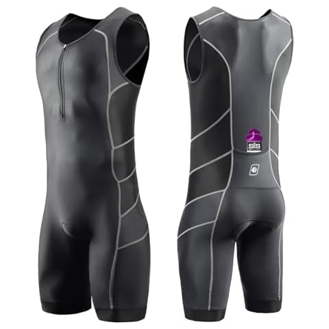 Triathlon Suits Mens One-Piece Sleeveless Trisuits Skin Wet Suit for Running Cycling Swimming Cover