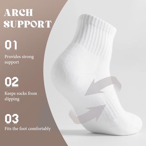 6 Pairs Quarter Socks for Women/Men, Moisture-Wicking Breathable Athletic Socks with Reinforced Footbed Cushion2