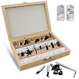 METOTY 15本セットトリマービット 超硬ルータービット 6mm軸 高品質木工切削工具セット 木材切断・戸板彫刻・装飾加工に最適 （収納ケース+スパナ+指サック付き ）DIY初心者もプロも使える