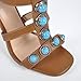 MissHeel Brown Knee High Strappy Heels for Women Heeled Gladiator Sandals Stiletto Heel Sexy Turquoise High-Heel Sandals Size 8