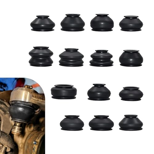 winterrock 14PCS Tie Rod Boots, Rubber Auto Tie Rod End Boots, Dust Cap Tie Rod End Kit, Ball Joint Boot Replacement, Universal Suspension Steering Parts Accessories, Suitable to Most Cars (Black)