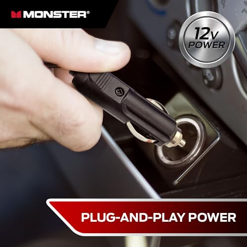 Image of Monster 100 PSI Air Compressor, Tire Inflator, 12V DC Power, Analog Display, Interchangeable Tips, Extra Fuse (10 Foot Cord) (Without Carry Handle)