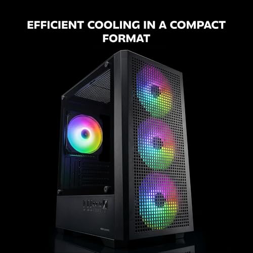 Mars Gaming MCVECTOR, Gabinete Mini tower para PC Gaming Micro-ATX y Mini-ITX, 4x 120mm ARGB FDB Fans, Vidrio Templado, Panel Mesh Frontal, Cámara Dual, Soporta Refrigeración Líquida 120mm, USB-C, Negro miniatura 4