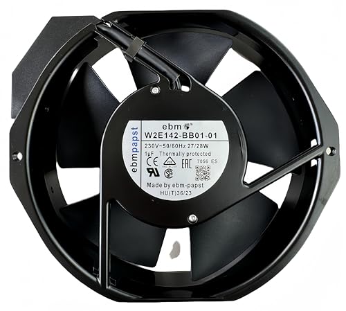 Ventilador de refrigeración ebm-papst W2E142-BB01-01 7056ES, ventilador de metal resistente a altas temperaturas, 230 V, 50/60 Hz, 27/28 W, 172 x 150 x 38 mm, ventilador de refrigeración de flujo