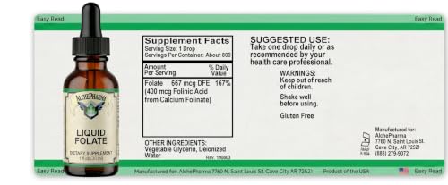 AlchePharma Folate Liquid Supplement
