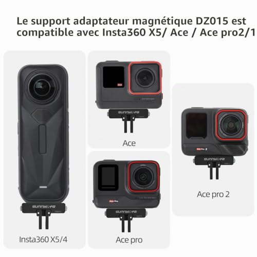 YUULNMOP Support de prise de vue vertical horizontal en forme de L amélioré compatible avec Insta360 X5 X4, adaptateur de montage magnétique à dégagement rapide avec trou de vis de 6,35 mm et – vue 6