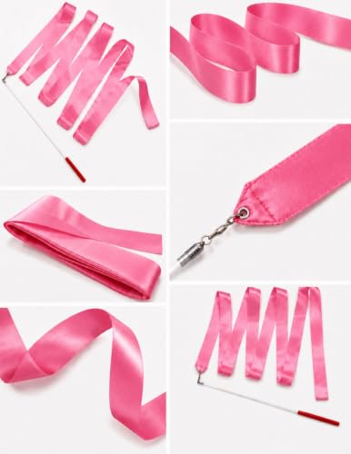Image of BookMyCostume Gymnastic & Rhythmic Dance Ribbon Wand Collection - 2-Meter Ribbon Sticks - Ideal for School Sports Day & Gymnastic Training - Fancy Dress Costume Accessories for Kids, Teens & Adults