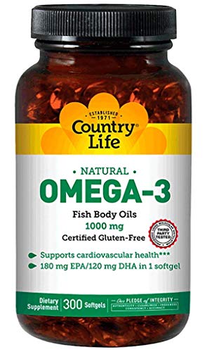 Omega 3 1000mg - Country Life - 300 Softgels Country Life