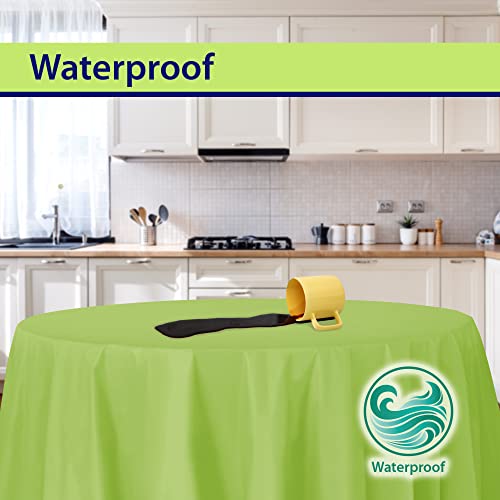 Image of Party Dimensions Lime Green Disposable Plastic Tablecloth for Round Tables (36 Pack) Table Cloths for Parties, Events & Weddings, Indoors & Outdoors, 84 inches, Plastic Table Cover