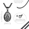 P. BLAKE Black St. Saint Thomas Medal Necklace Men, Stainless Steel Catholic Saint Thomas Aquinas Pendant Chain #4