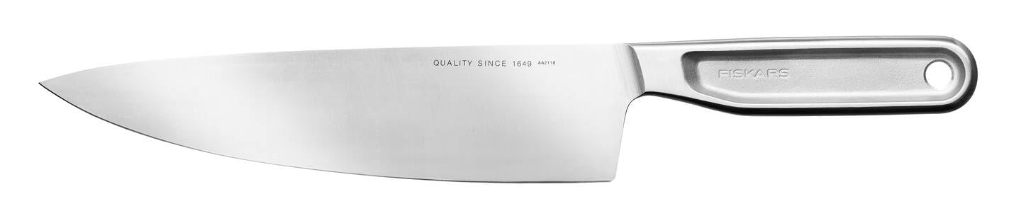 Fiskars All Steel Kochmesser, Groß, Gesamtlänge: 32,5 cm, Japanischer Aichi-Hartstahl, 1062882
