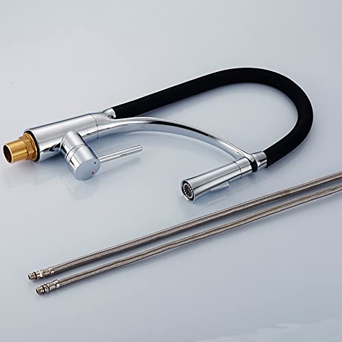 Rubinetti Da Cucina, Rubinetto Da Cucina Nero Con Spruzzatore A Scomparsa, Rubinetto Per Lavello Da Cucina A Doppia Funzione, Rubinetto Da Cucina Commerciale, Rubinetto In Rame Monocomando P - 6