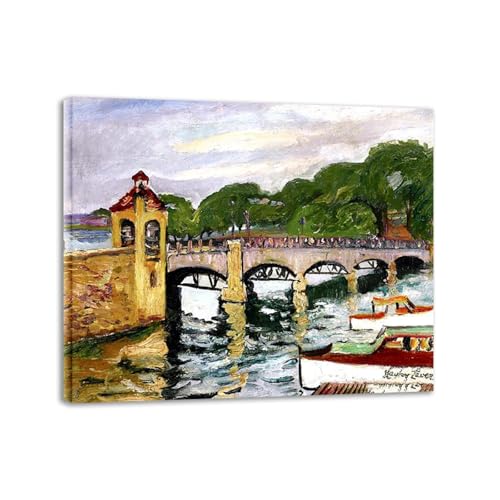 Impression sur toile du Pont Glen Island par Hayley Lever reproduction tableau de salon 48x40cm