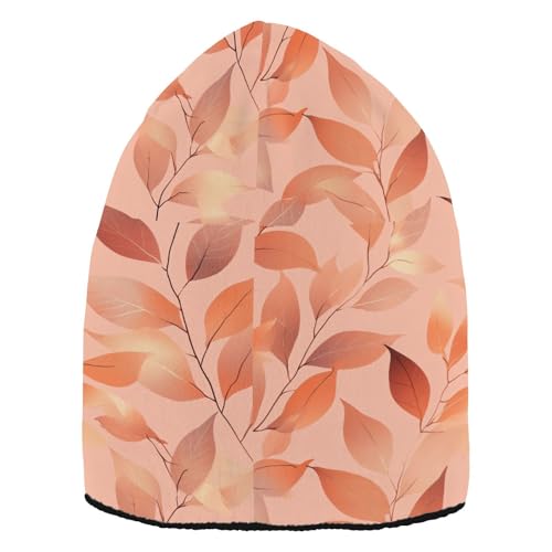 EtherSpher Gorro de invierno con hojas de melocotón, color oro rosa, para mujer, elástico (prop1), Hojas de melocotón, oro rosa, talla única