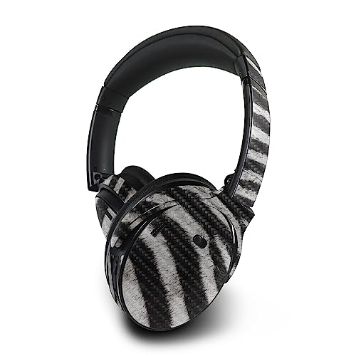 Image of MightySkins Carbon Fiber Skin Compatible with Bose QuietComfort 45 Headphones Zebra Closeup | Protective, Durable Textured Carbon Fiber Finish | Easy to Apply | Made in The USA
