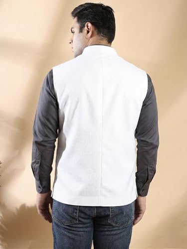 Image of Ethluxis Men's Designer Solid Nehru Jacket /Waist Coat /Bandhgala