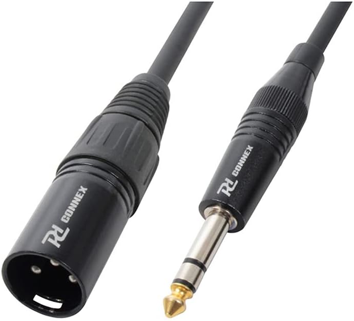 PD Connex Male Balanced XLR to Stereo Jack 6.3mm 1/4 Inch Plug Lead Signal Cable 1.5m