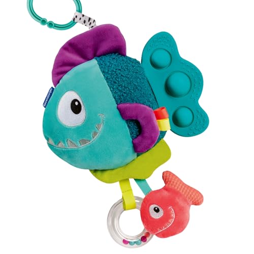 Ravensburger 4876 Play+ Pop-it Piranha (blau), Kuscheltier mit vielen Spieleffekten, Baby-Spielzeug ab 0 Monaten