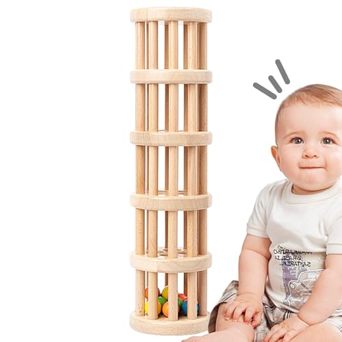 レインスティック感覚玩具 - 木製レインおもちゃ、レインシェイカーおもちゃ |耳に優しいビーズの雨滴のおもちゃ、安全で信頼性の高い創造性を高める雨の音チューブ、誕生日、子供の日の教育用