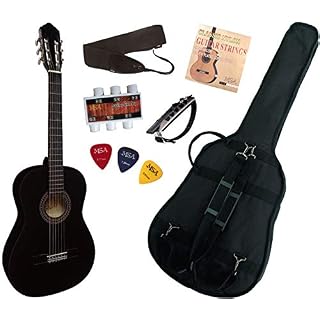 Pack Guitare Classique 4/4 Avec 5 Accessoires ~ Neuve & Garantie (noire) - Les Beatles, Paul McCartney, John Lennon, RIngo Starr, George Harrison