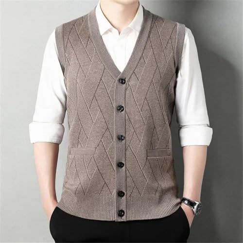 Men's Winter Thickened Casual Sweater Tank Top Warm Cardigan Style Sweaters Vest4