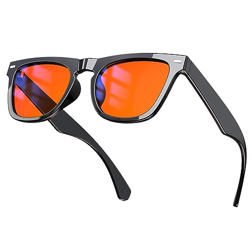 Goiteia 99,9% de luz azul gafas de bloqueo ámbar para un bloqueo superior (filtra el 99,9% de la luz azul) mejor sueño adecuado para pantallas, juegos, TV, teléfonos móviles