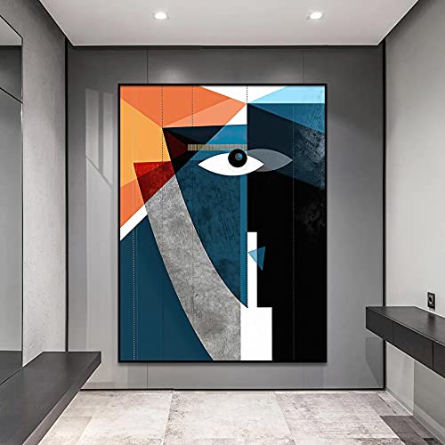 Affiches et impressions salon moderne tableau abstrait géométrique visage
