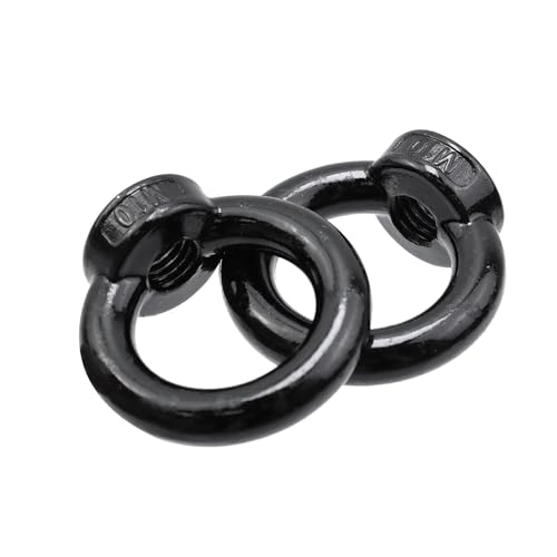 Image of Lifting Eye Nut Stainless Steel 304,4PCS 3 /8 inch UNC(M10) Heavy Duty Marine Grade, Hardware Ring Shaped Eye Bolt-Black