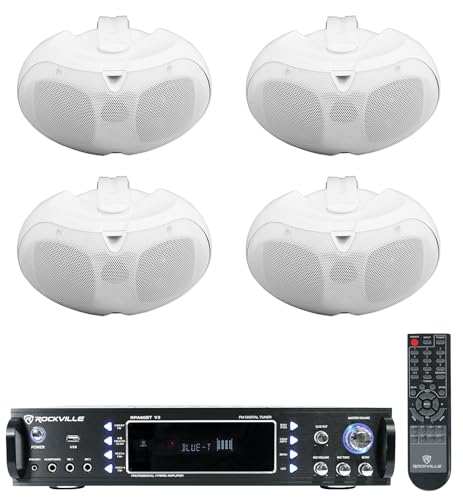 (4) Rockville D4-16 White Dual 4