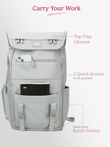 Image of Genie Skye Laptop Backpack for Girls (28L) | Versatile Office, College & Travel Laptop Backpack | Padded Laptop Sleeve | Grey