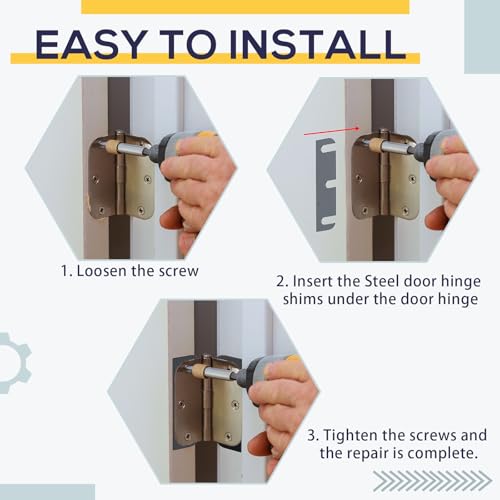 Image of MorningRo 15 Pcs Hardware Door Hinge Shims Coated Finish Door Hinge Shim for Repair Kit(3.5 Inch)