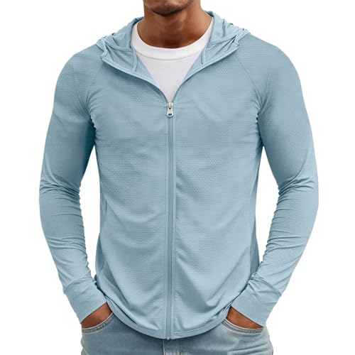 Tee Shirt Anti UV, Travail Haut Pas Cher Slim Fit Manche Longue Été Personnalisé Rafraichissant Transpirant Tshirt Homme, Randonnée Respirant Outdoor avec...