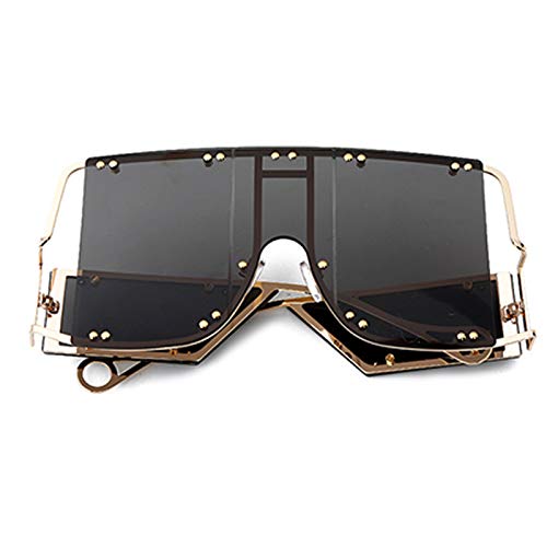 Image of COTIA /Fashion Square Sunglasses Women New Oversized Mirror Men Shades Glasses Luxury Brand Metal Rivet Fashion Female Eyewear